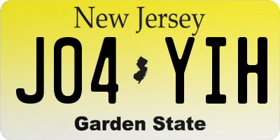 NJ license plate J04YIH