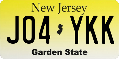 NJ license plate J04YKK
