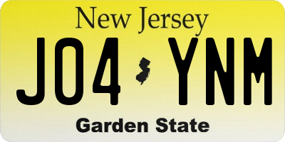 NJ license plate J04YNM