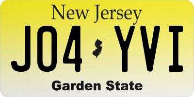 NJ license plate J04YVI