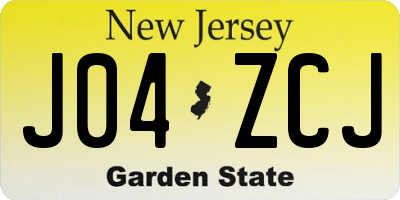 NJ license plate J04ZCJ