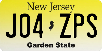 NJ license plate J04ZPS