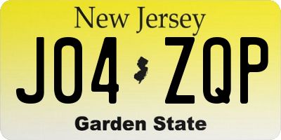 NJ license plate J04ZQP