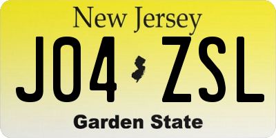 NJ license plate J04ZSL