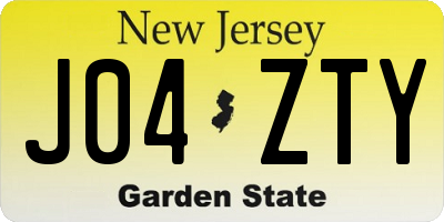 NJ license plate J04ZTY