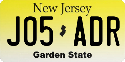 NJ license plate J05ADR