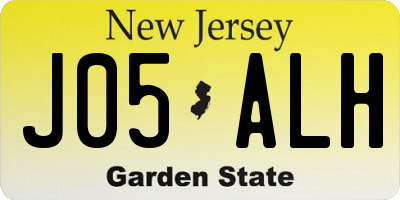 NJ license plate J05ALH
