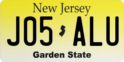 NJ license plate J05ALU
