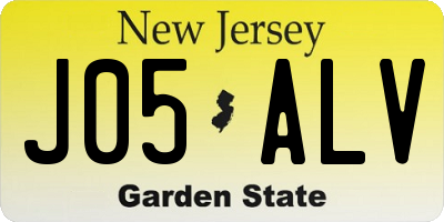NJ license plate J05ALV