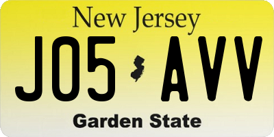NJ license plate J05AVV