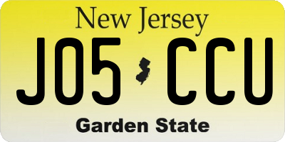 NJ license plate J05CCU
