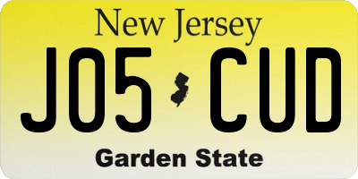 NJ license plate J05CUD