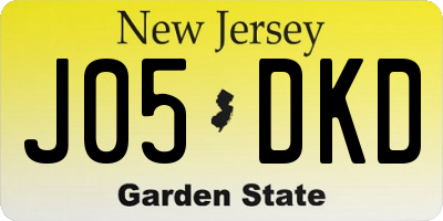NJ license plate J05DKD
