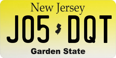 NJ license plate J05DQT