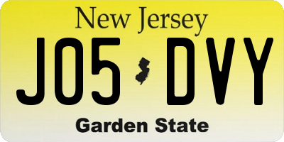 NJ license plate J05DVY