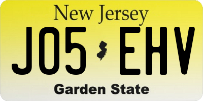 NJ license plate J05EHV