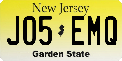 NJ license plate J05EMQ