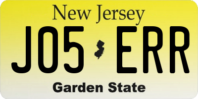 NJ license plate J05ERR