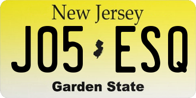 NJ license plate J05ESQ