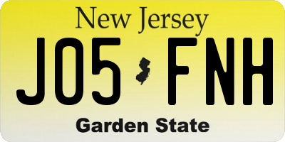 NJ license plate J05FNH