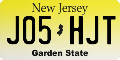 NJ license plate J05HJT