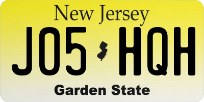 NJ license plate J05HQH