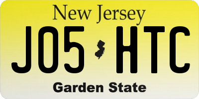 NJ license plate J05HTC