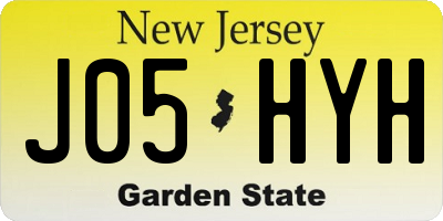 NJ license plate J05HYH
