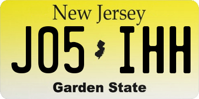 NJ license plate J05IHH