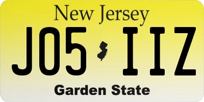 NJ license plate J05IIZ