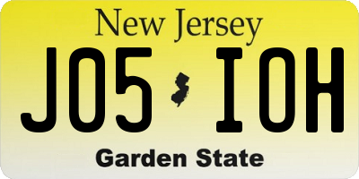 NJ license plate J05IOH