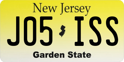 NJ license plate J05ISS