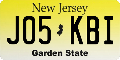 NJ license plate J05KBI