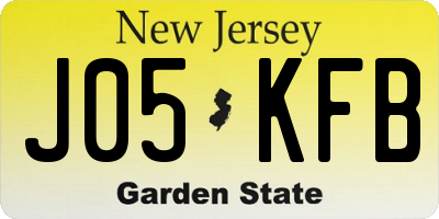 NJ license plate J05KFB
