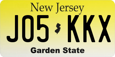 NJ license plate J05KKX