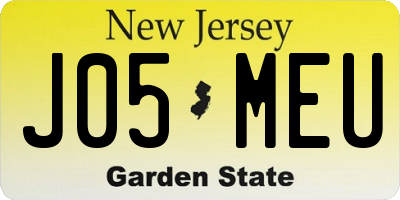 NJ license plate J05MEU