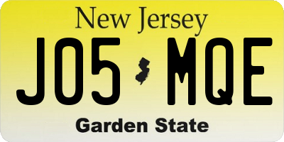 NJ license plate J05MQE