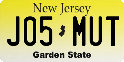 NJ license plate J05MUT