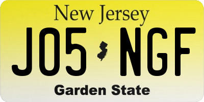 NJ license plate J05NGF