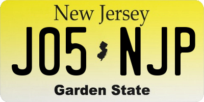 NJ license plate J05NJP