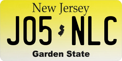 NJ license plate J05NLC