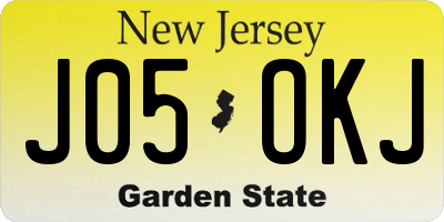 NJ license plate J05OKJ