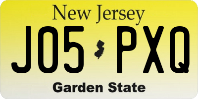 NJ license plate J05PXQ