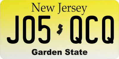 NJ license plate J05QCQ