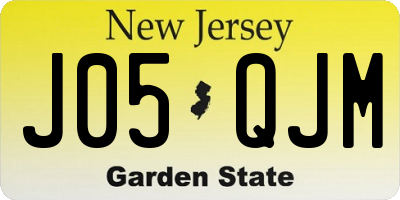 NJ license plate J05QJM
