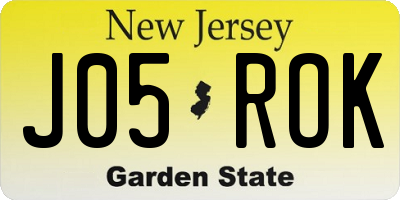 NJ license plate J05ROK