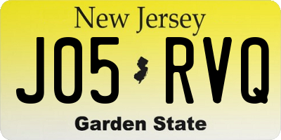 NJ license plate J05RVQ