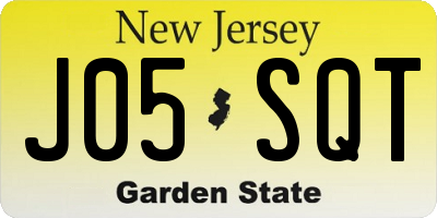 NJ license plate J05SQT