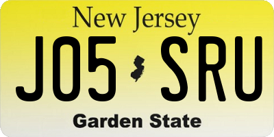 NJ license plate J05SRU