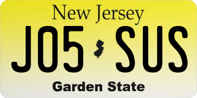 NJ license plate J05SUS